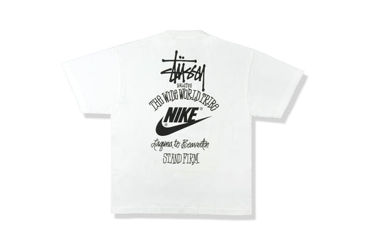 NIKE X STUSSY THE WIDE WORLD TRIBE T-SHIRT WHITE