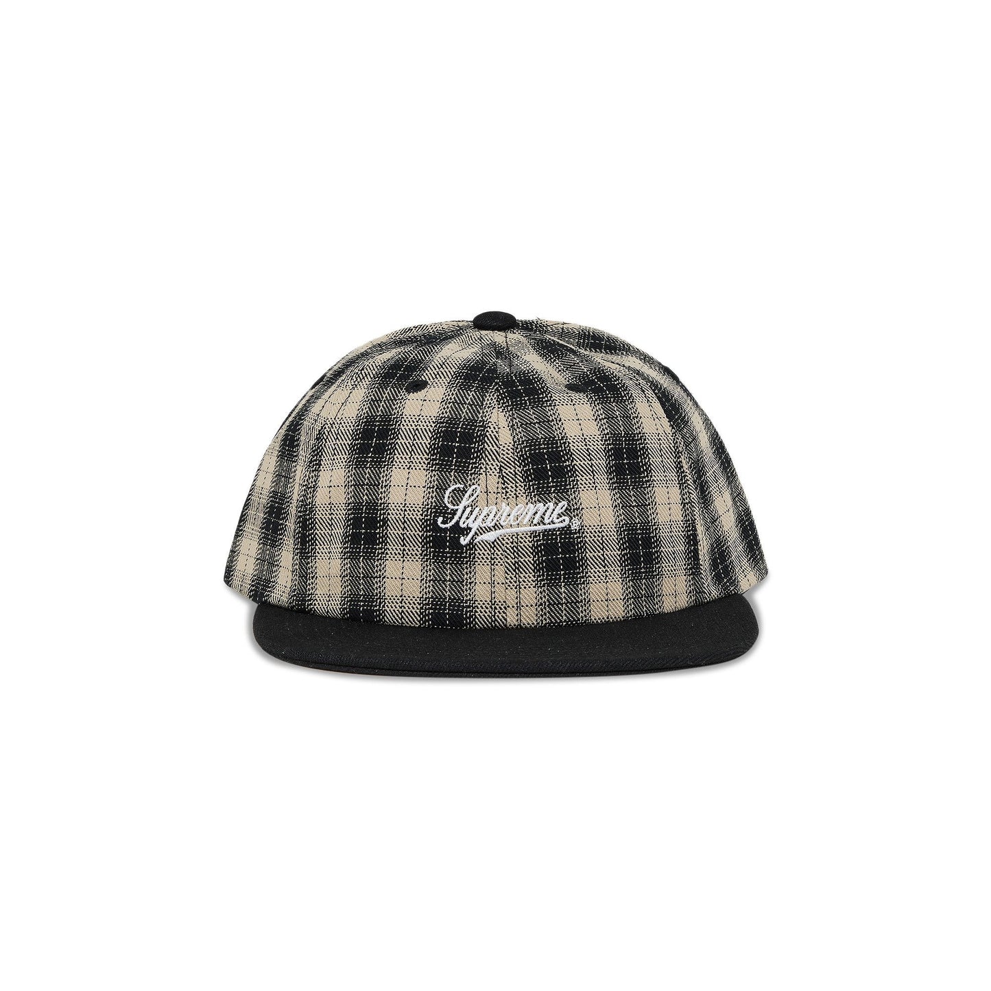 Supreme Script Logo 6-Panel 'Black Plaid'