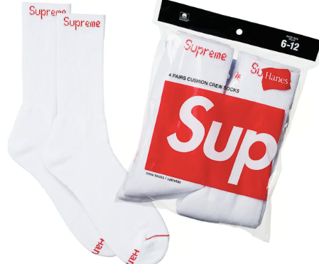 Supreme Hanes Crew Socks (4 Pack)