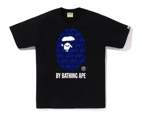 BAPE Logo Monogram By Bathing Ape Tee Black Navy