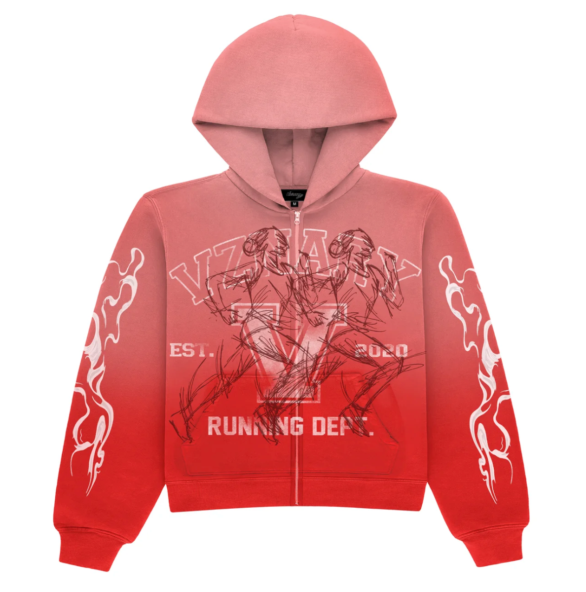 Visionary Club "RED RUSH" BOXY OVERSIZED ZIP UP JACKET