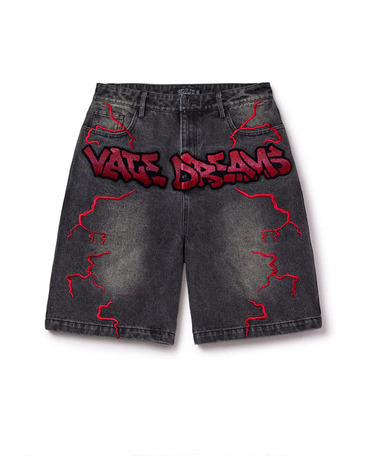 VALE FOREVER BLACK GRAFFITI JORTS