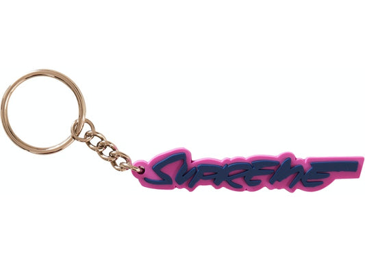 Supreme Futura Logo Keychain Bright Purple